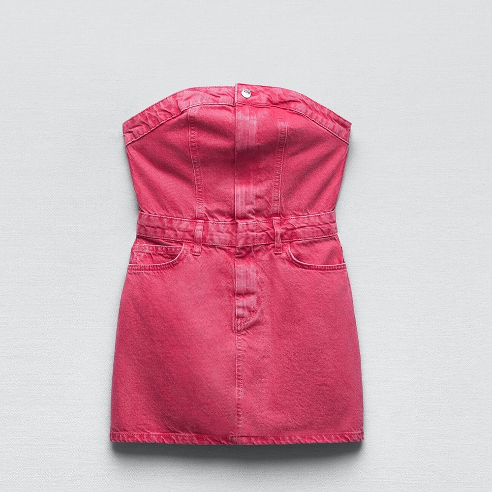Zara Strapless Mini Dress in Pink